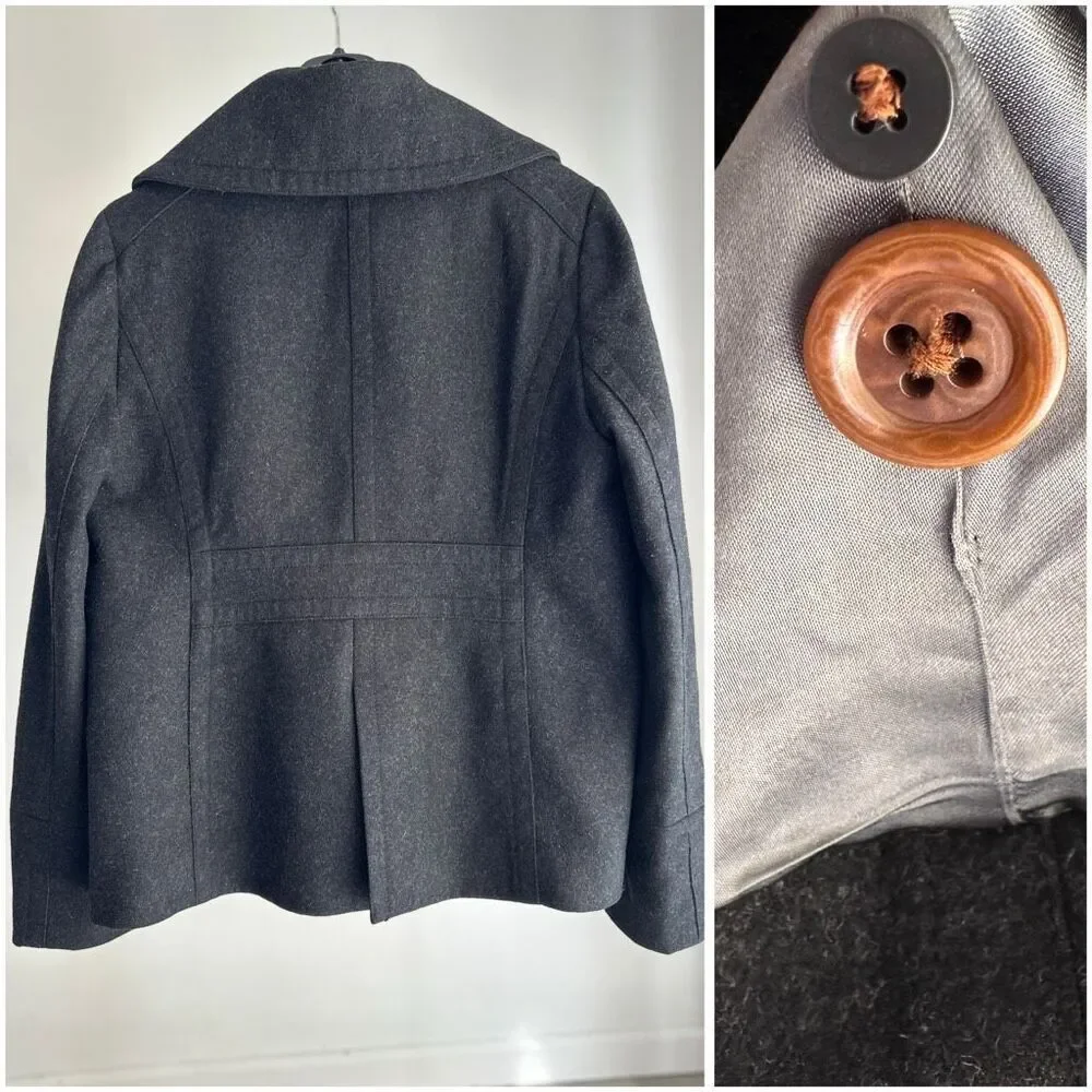 J. Crew Wool Blend Peacock Coat Jacket No Size Tag Flawed Lining PTP 21” - Picture 3 of 6